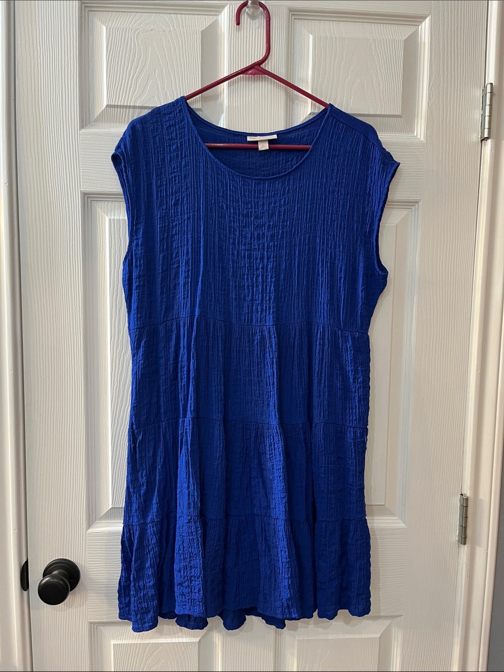 Sleeveless Textured dress in Royal Blue